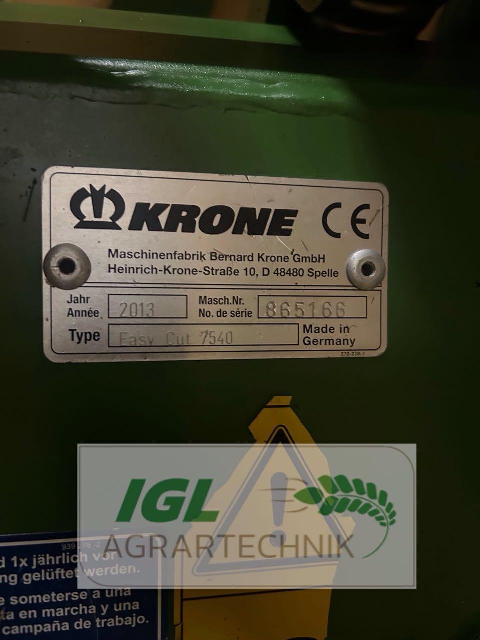 Mähwerk a típus Krone EasyCut 7540, Gebrauchtmaschine ekkor: Nabburg (Kép 10)