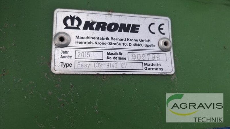 Mähwerk типа Krone EASYCUT 9140 CV, Gebrauchtmaschine в Calbe / Saale (Фотография 5)