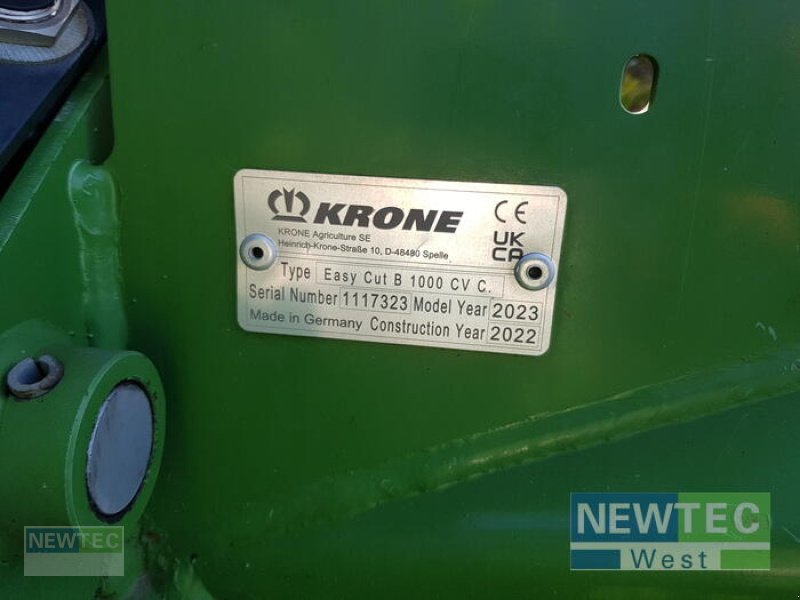 Mähwerk typu Krone EASYCUT B 1000 CV COLLECT, Vorführmaschine v Nartum (Obrázek 15)