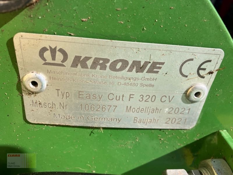 Mähwerk от тип Krone EASYCUT F320 CV, Gebrauchtmaschine в Vohburg (Снимка 6)