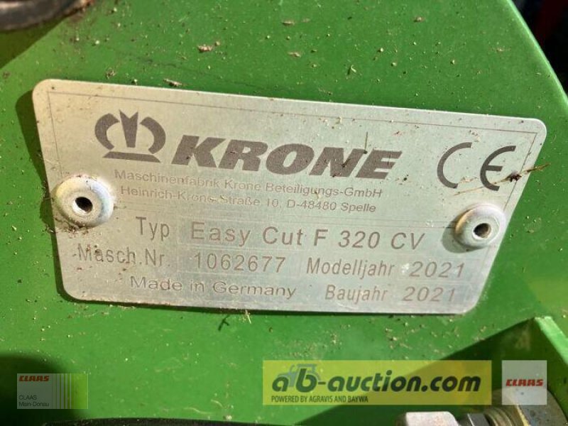 Mähwerk a típus Krone EASYCUT F320 CV, Gebrauchtmaschine ekkor: Wassertrüdingen (Kép 6)