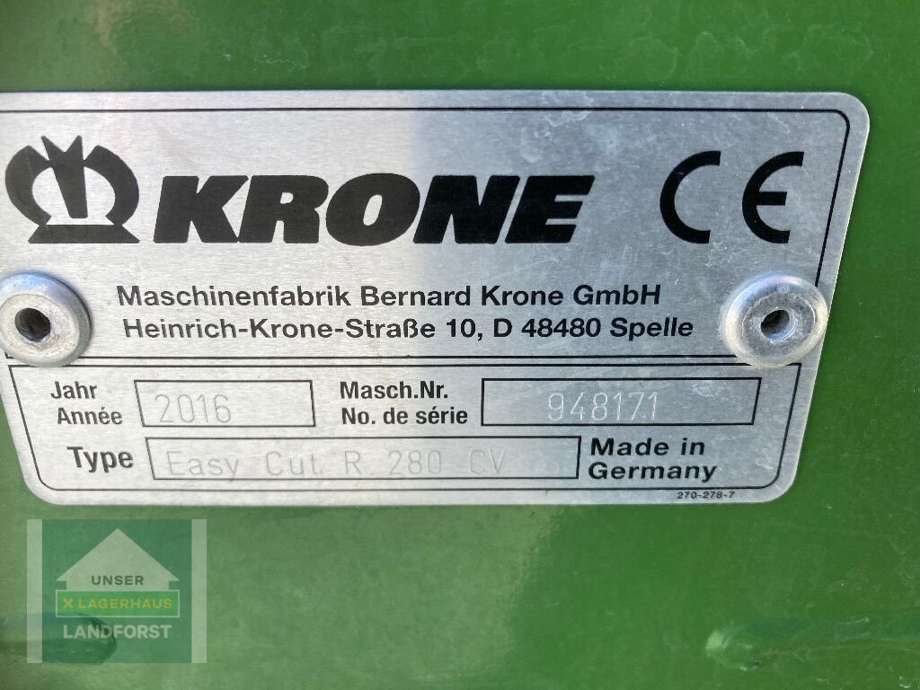 Mähwerk del tipo Krone EasyCut R 280 CV, Neumaschine In Kapfenberg (Immagine 7)