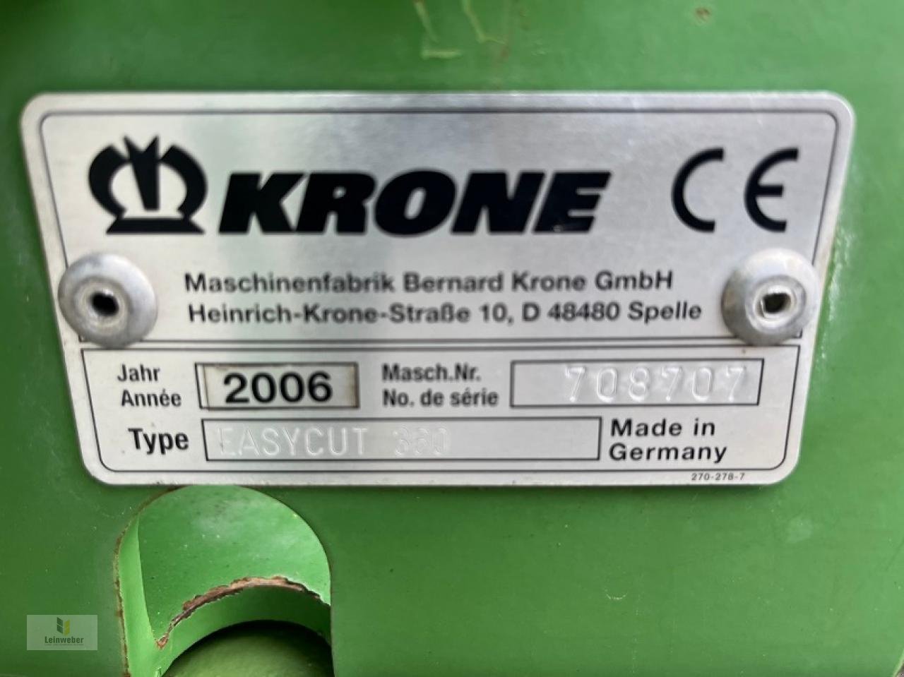 Mähwerk typu Krone EC 360, Gebrauchtmaschine w Neuhof - Dorfborn (Zdjęcie 6)