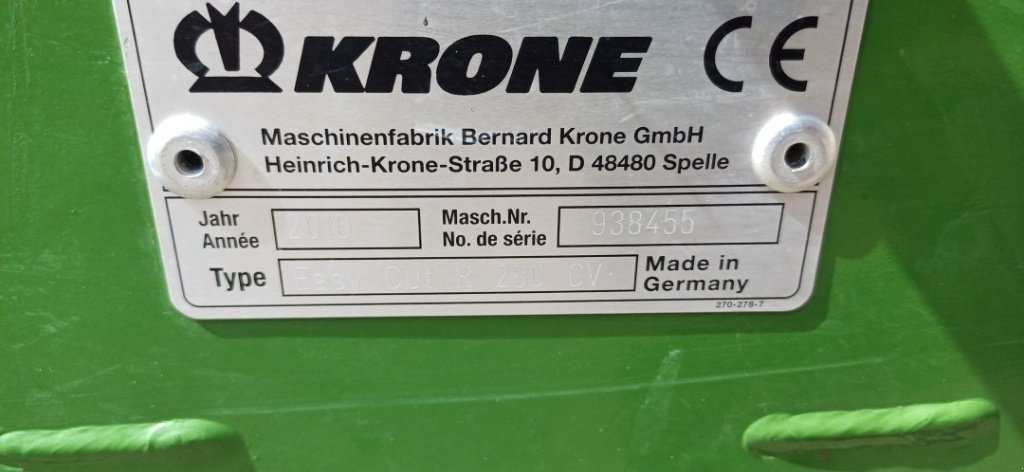 Mähwerk tipa Krone ECR280CV, Gebrauchtmaschine u VERT TOULON (Slika 10)