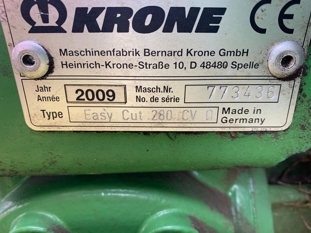 Mähwerk Türe ait Krone Maaier EC 280 CV Q Maaier, Gebrauchtmaschine içinde Wierden (resim 7)
