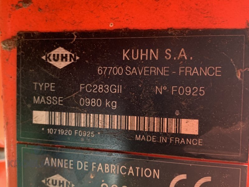 Mähwerk typu Kuhn FC 283 GII, Gebrauchtmaschine v Kandern-Tannenkirch (Obrázek 4)