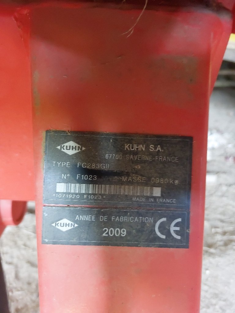 Mähwerk tipa Kuhn FC 283 GII, Gebrauchtmaschine u BRAS SUR MEUSE (Slika 11)