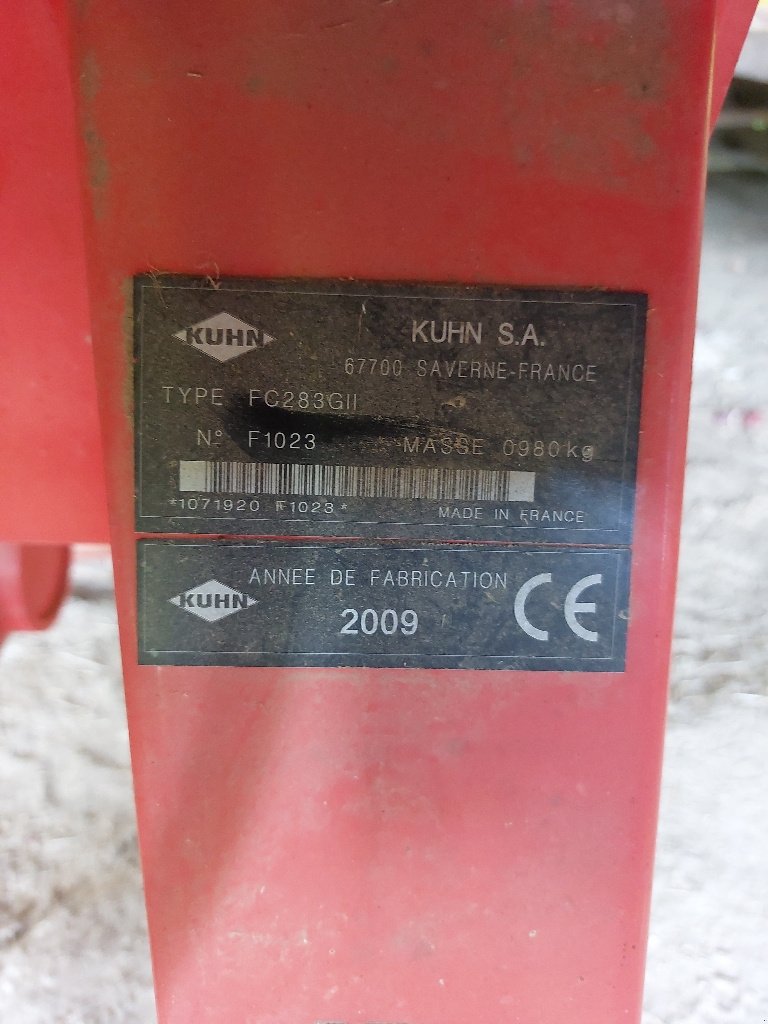 Mähwerk tipa Kuhn FC 283 GII, Gebrauchtmaschine u BRAS SUR MEUSE (Slika 10)