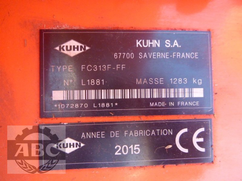 Mähwerk des Typs Kuhn FC 313 F-FF inkl. Heckkombination, Gebrauchtmaschine in Cloppenburg (Bild 11)