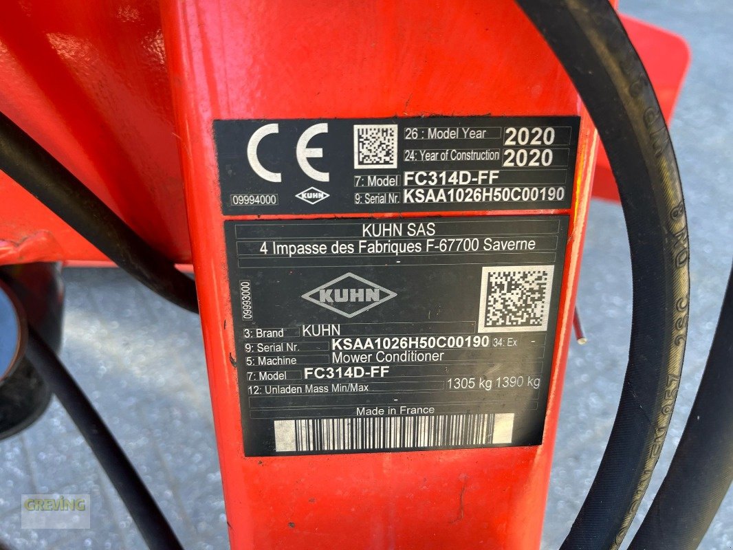 Mähwerk a típus Kuhn FC 314D-FF, Gebrauchtmaschine ekkor: Ahaus (Kép 20)