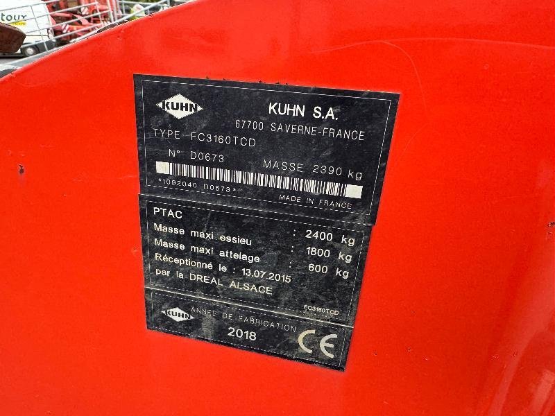 Mähwerk типа Kuhn FC 3160 TCD, Gebrauchtmaschine в Wargnies Le Grand (Фотография 8)