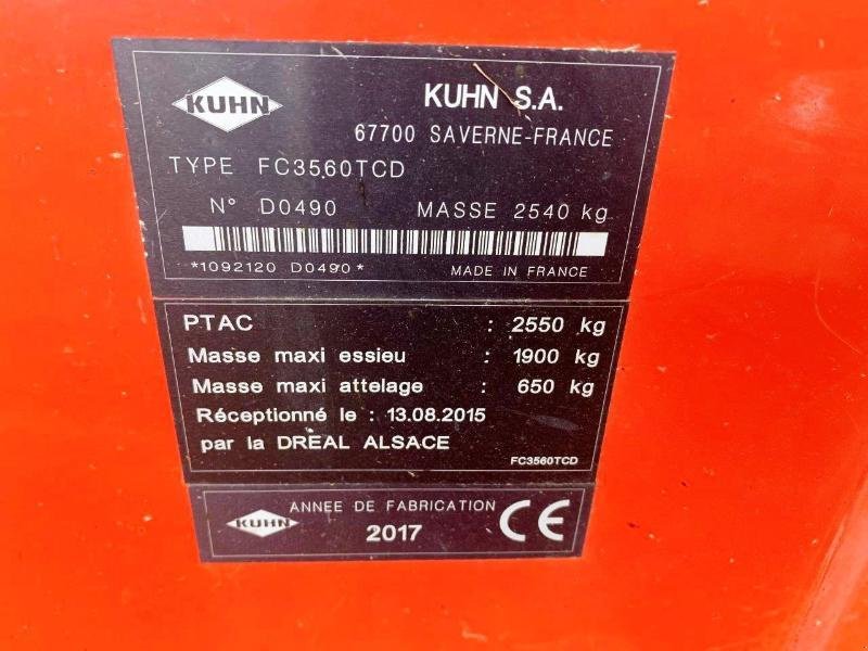 Mähwerk типа Kuhn FC 3560 TCD, Gebrauchtmaschine в SAINT-GERMAIN DU PUY (Фотография 7)