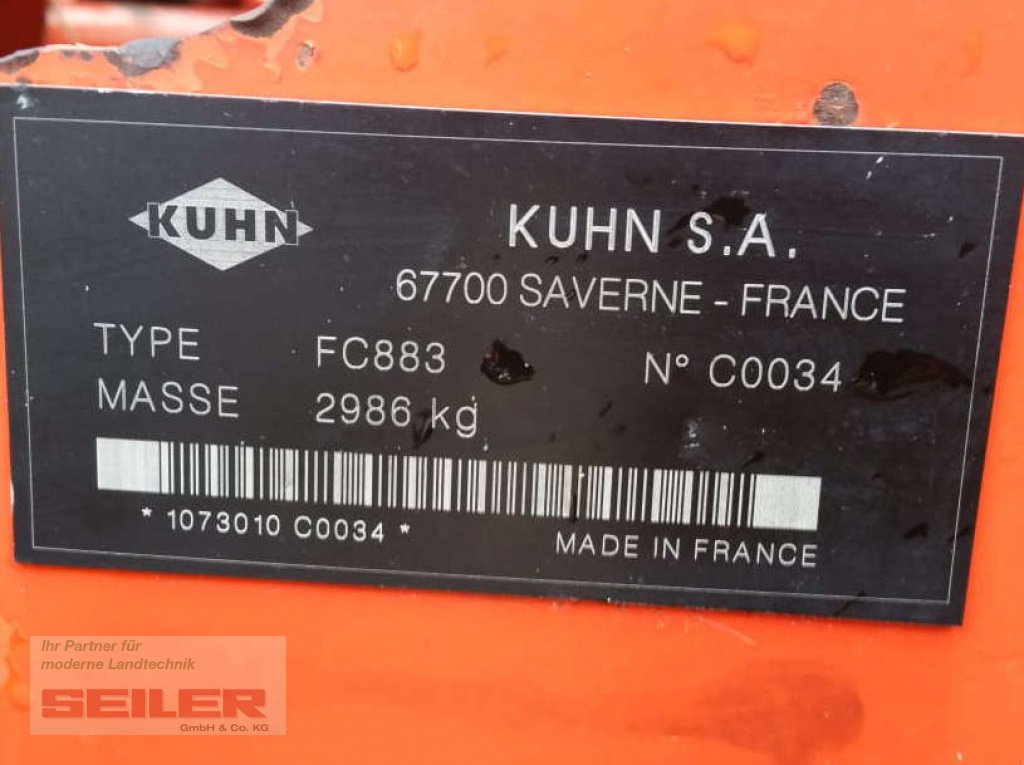 Mähwerk typu Kuhn FC 883 Lift Control Mähwerk 8,70m, Gebrauchtmaschine v Ansbach (Obrázek 18)