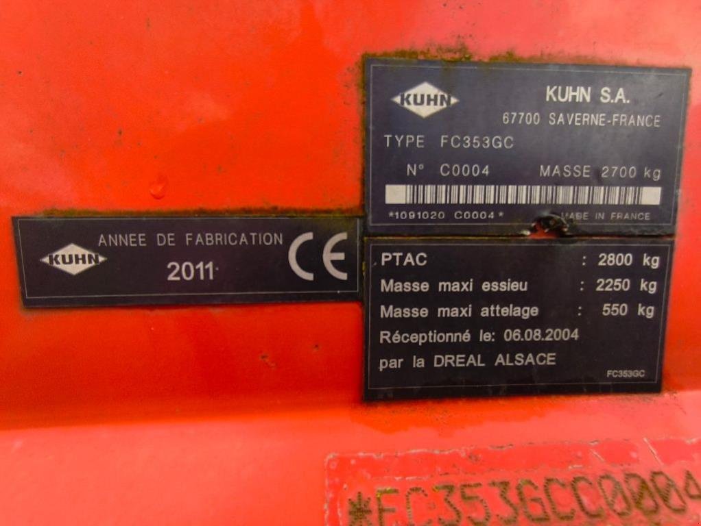 Mähwerk типа Kuhn FC353GC, Gebrauchtmaschine в Dol-de-Bretagne (Фотография 8)