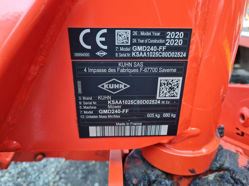 Mähwerk a típus Kuhn GMD 240-FF, Gebrauchtmaschine ekkor: Julienrupt (Kép 11)