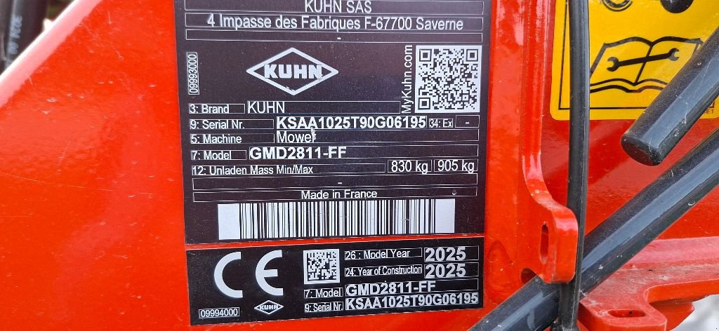 Mähwerk Türe ait Kuhn GMD 2811, Gebrauchtmaschine içinde SYLVAINS LES MOULINS (resim 2)