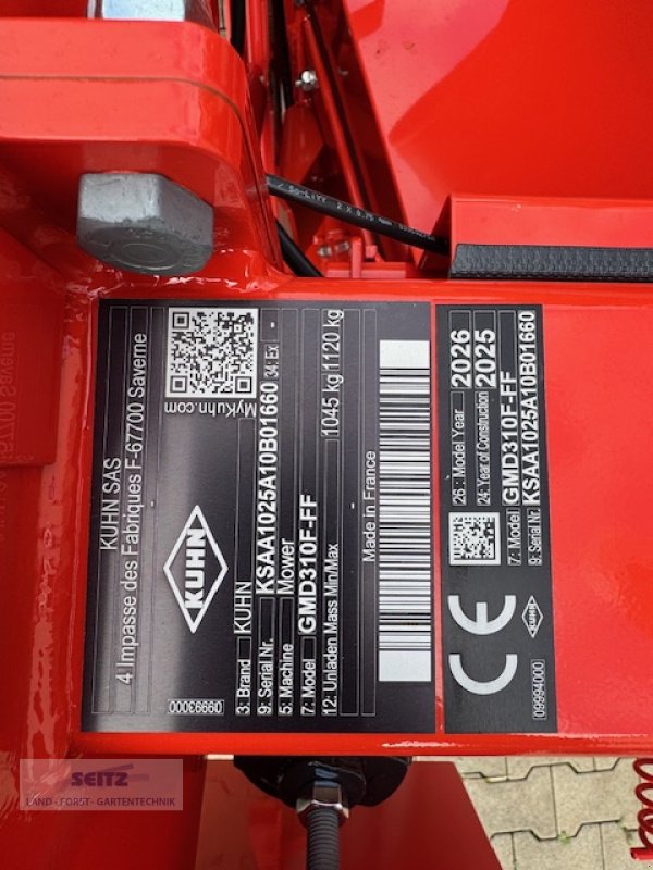 Mähwerk des Typs Kuhn GMD 310 F FF, Neumaschine in Lindenfels-Glattbach (Bild 3)