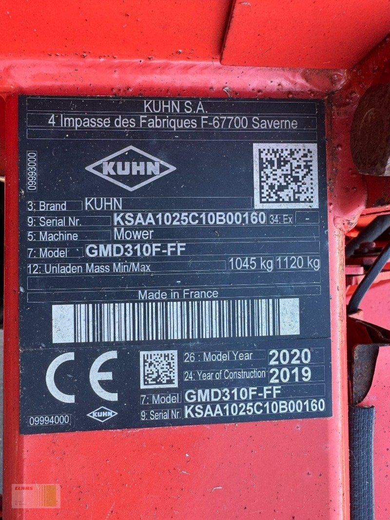 Mähwerk типа Kuhn GMD 310 F - FF, Gebrauchtmaschine в Risum-Lindholm (Фотография 13)