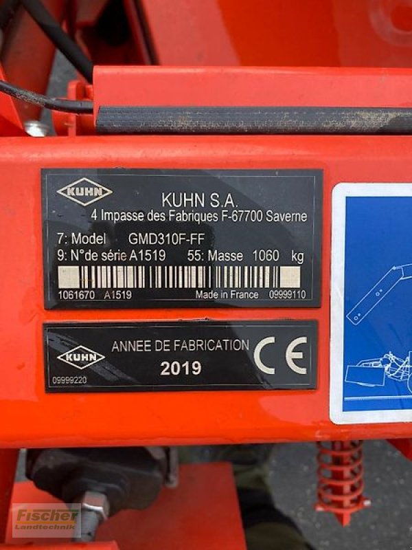 Mähwerk Türe ait Kuhn GMD 310F-FF, Gebrauchtmaschine içinde Kroppach (resim 11)