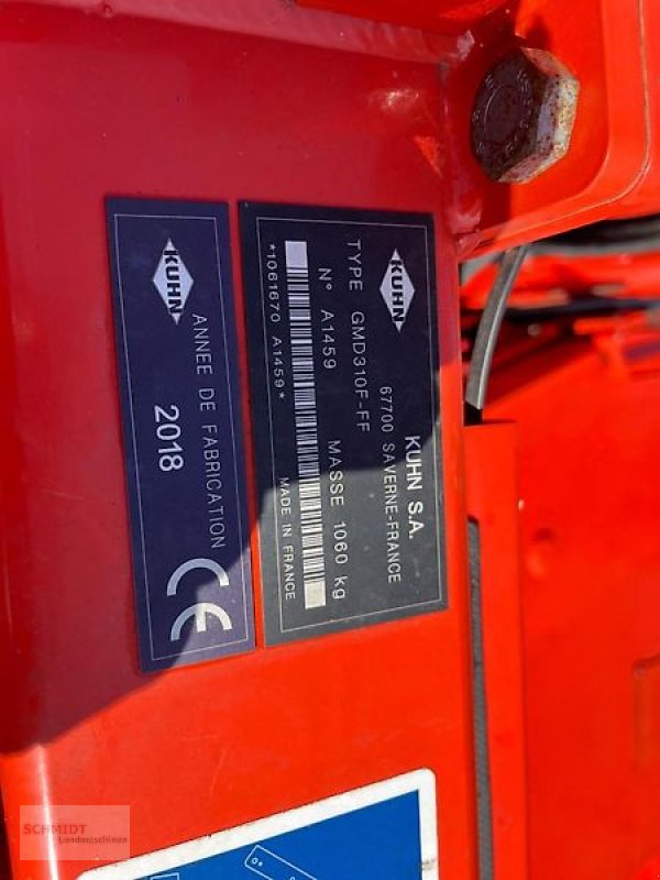 Mähwerk типа Kuhn GMD 310F-FF, Gebrauchtmaschine в Obernholz  OT Steimke (Фотография 4)