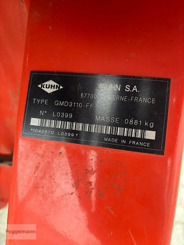 Mähwerk typu Kuhn GMD 3110, Gebrauchtmaschine v Bad Iburg - Sentrup (Obrázek 10)
