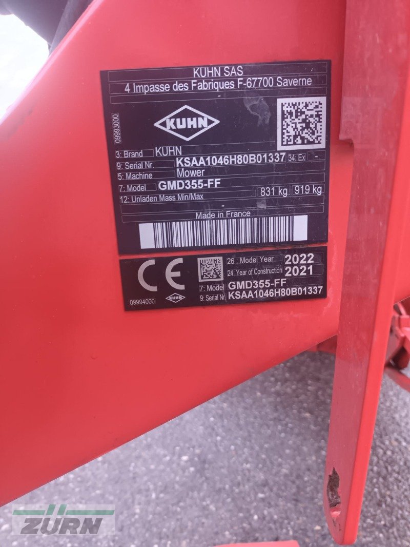 Mähwerk of the type Kuhn GMD 355-FF, Gebrauchtmaschine in Merklingen (Picture 8)