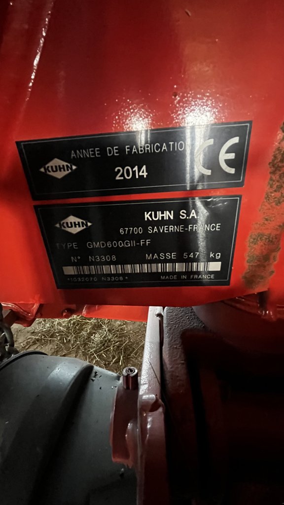 Mähwerk типа Kuhn GMD 600GII, Gebrauchtmaschine в Nasbinals (Фотография 6)
