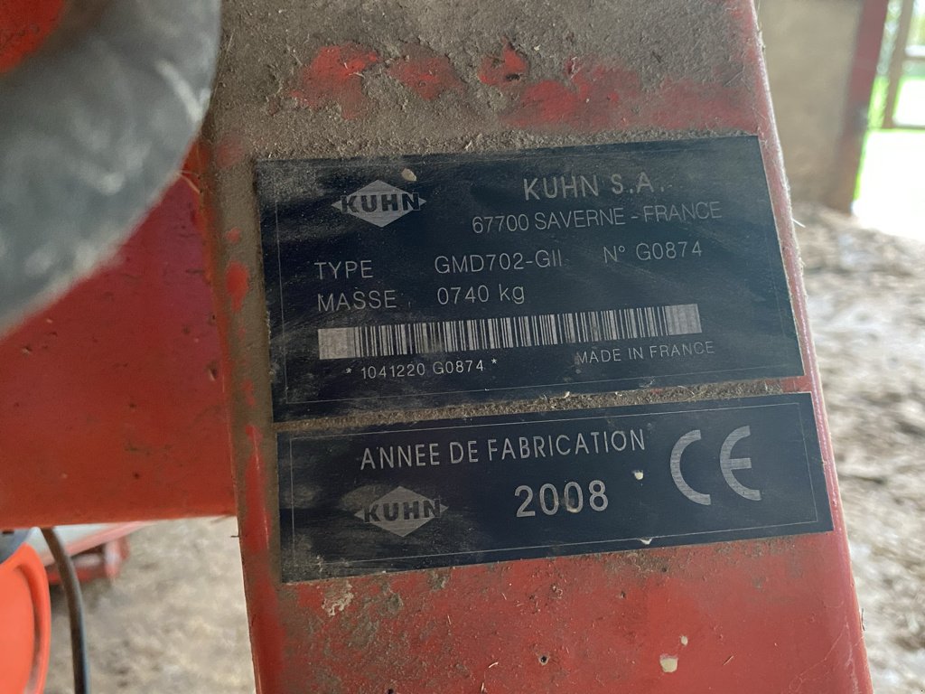 Mähwerk типа Kuhn GMD 702 GII, Gebrauchtmaschine в BELLAC (Фотография 10)