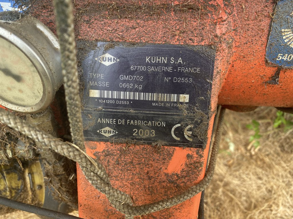 Mähwerk типа Kuhn GMD 702, Gebrauchtmaschine в BELLAC (Фотография 5)