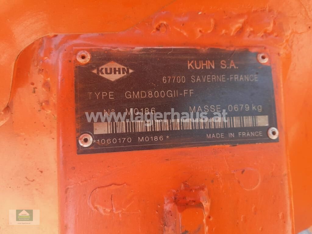 Mähwerk типа Kuhn GMD 800 G II, Gebrauchtmaschine в Klagenfurt (Фотография 2)