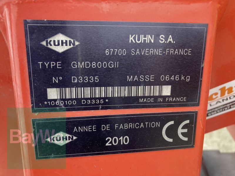 Mähwerk del tipo Kuhn GMD 800 GII, Gebrauchtmaschine In Dinkelsbühl (Immagine 10)