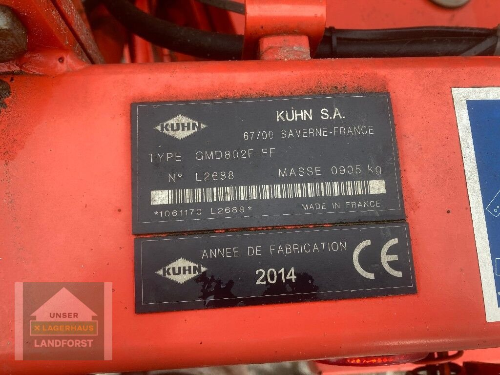 Mähwerk типа Kuhn GMD 802 F-FF, Gebrauchtmaschine в Kapfenberg (Фотография 7)