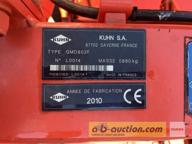 Mähwerk от тип Kuhn GMD 802 F  Versteigerung ab-auction, Gebrauchtmaschine в Langenau (Снимка 17)