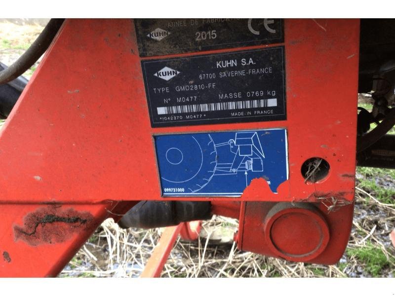 Mähwerk типа Kuhn GMD2810-FF, Gebrauchtmaschine в Wargnies Le Grand (Фотография 3)