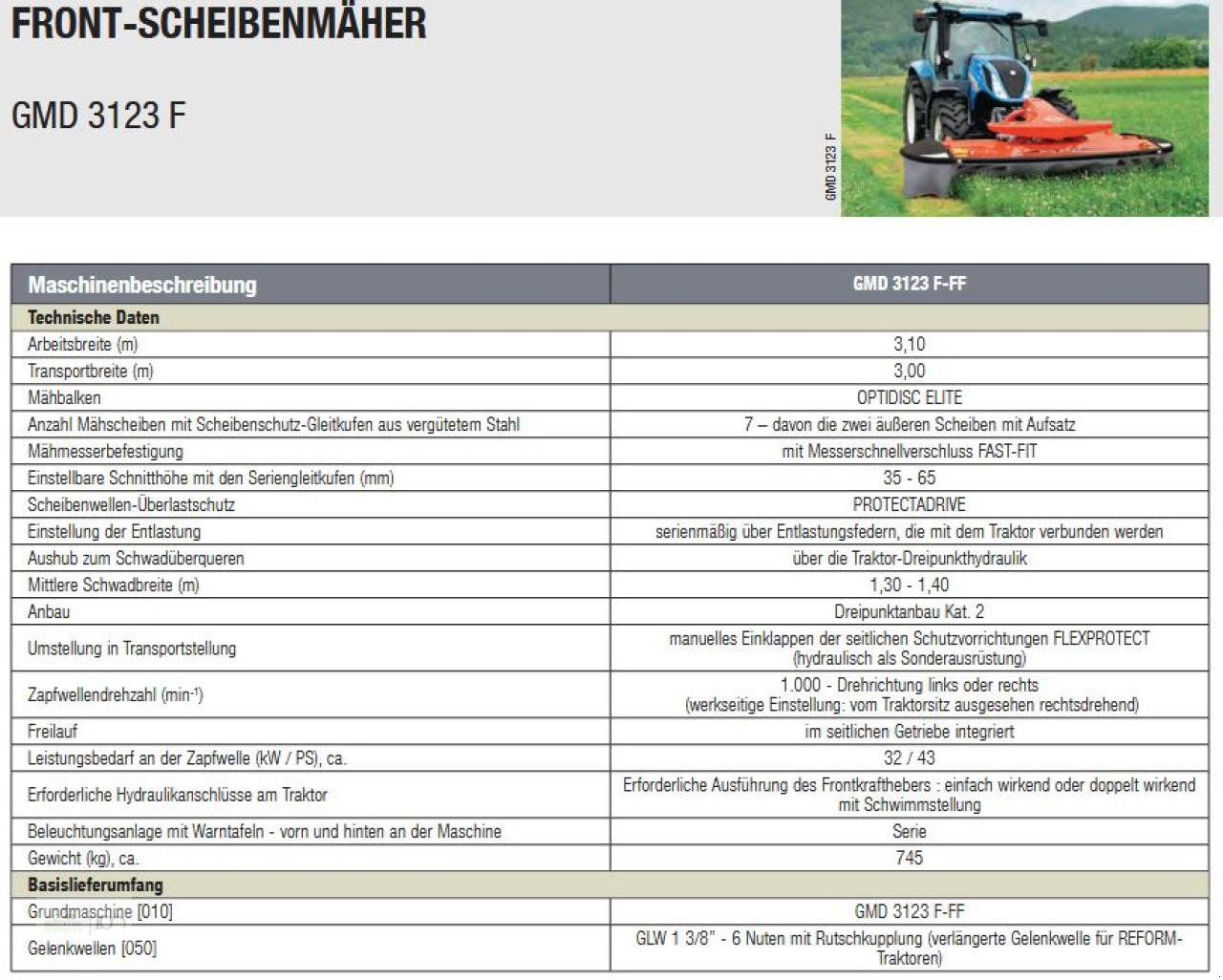 Mähwerk του τύπου Kuhn GMD3123F-FF, Neumaschine σε Eslohe–Bremke (Φωτογραφία 2)