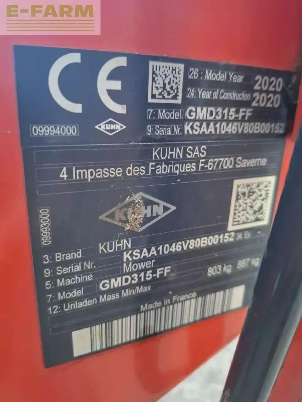 Mähwerk Türe ait Kuhn gmd315ff, Gebrauchtmaschine içinde CHAUVONCOURT (resim 5)