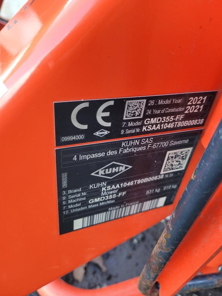 Mähwerk des Typs Kuhn Gmd355, Gebrauchtmaschine in ORBEY (Bild 7)