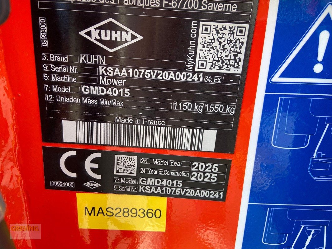 Mähwerk Türe ait Kuhn GMD4015, Neumaschine içinde Ahaus (resim 16)