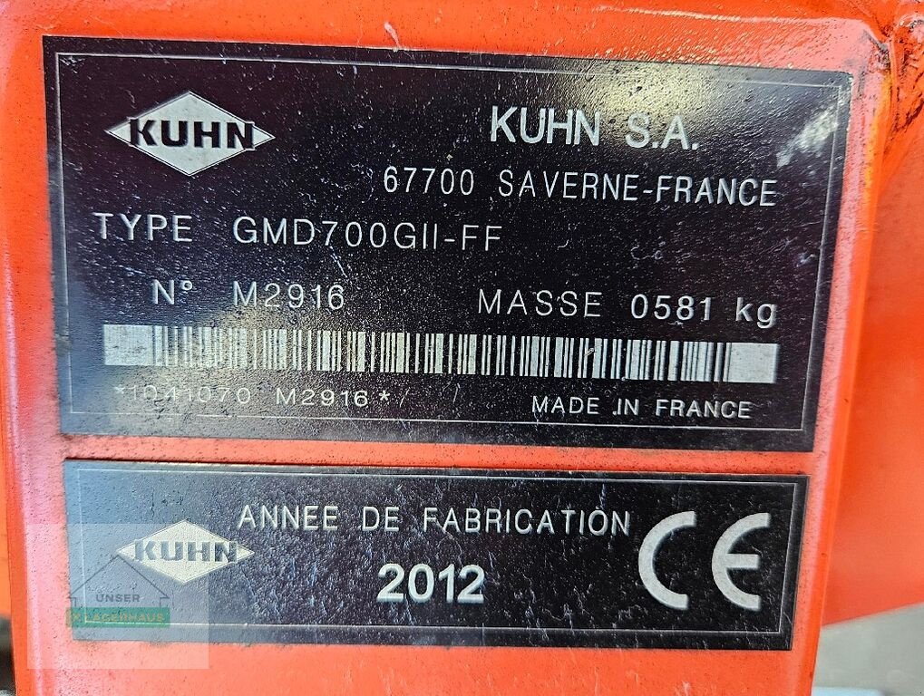 Mähwerk typu Kuhn Mähwerk GMD 700 GII-FF, Gebrauchtmaschine v St. Michael (Obrázek 7)