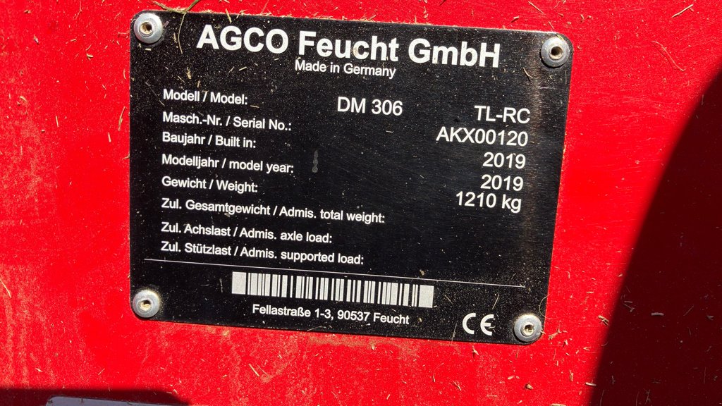 Mähwerk del tipo Massey Ferguson DM 306 TL RC, Gebrauchtmaschine en POUSSAY (Imagen 7)