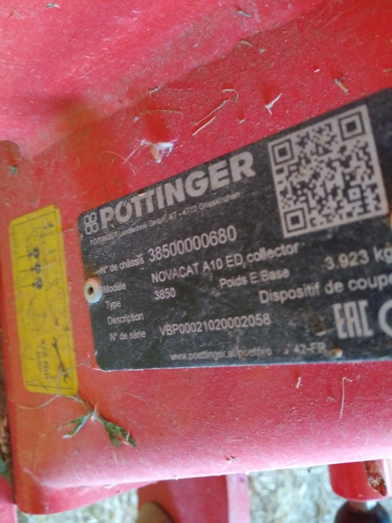 Mähwerk van het type Pöttinger COMBINE DE FAUCHE POTTINGER NOVACAT A10 EXTRA DRY, Gebrauchtmaschine in MORLHON LE HAUT (Foto 8)