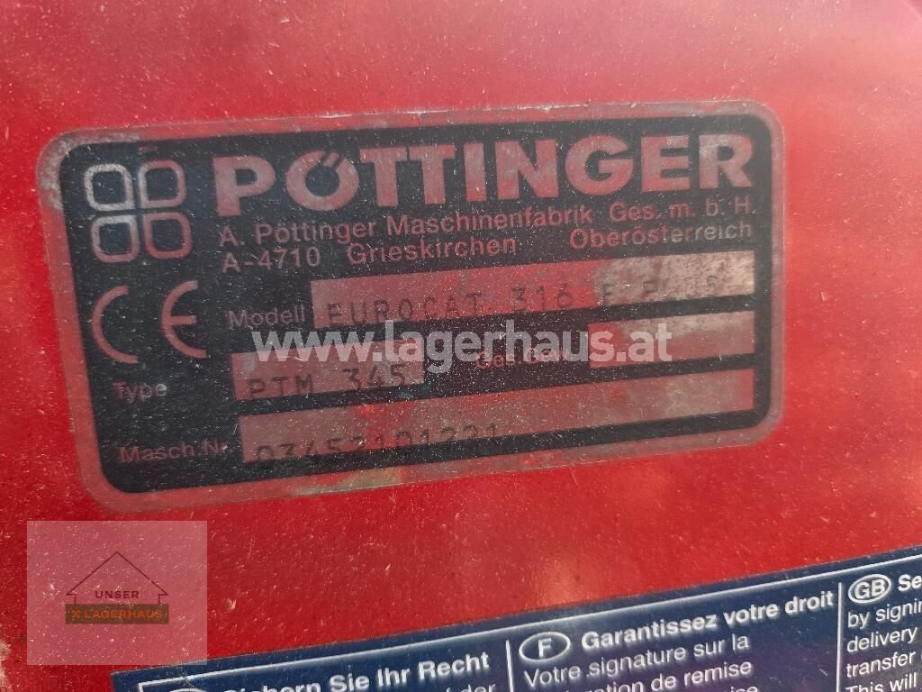 Mähwerk typu Pöttinger EUROCAT 316 F PLUS, Gebrauchtmaschine v Amstetten (Obrázek 7)