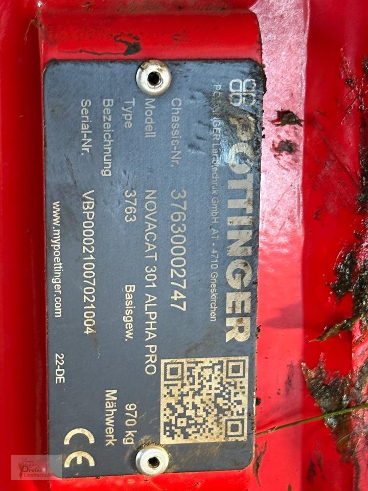 Mähwerk типа Pöttinger Novacat 301 Alpha Motion, Gebrauchtmaschine в Bad Kötzting (Фотография 8)