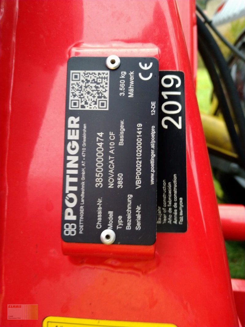 Mähwerk typu Pöttinger NOVACAT A10 CF, Gebrauchtmaschine v Reinheim (Obrázek 7)
