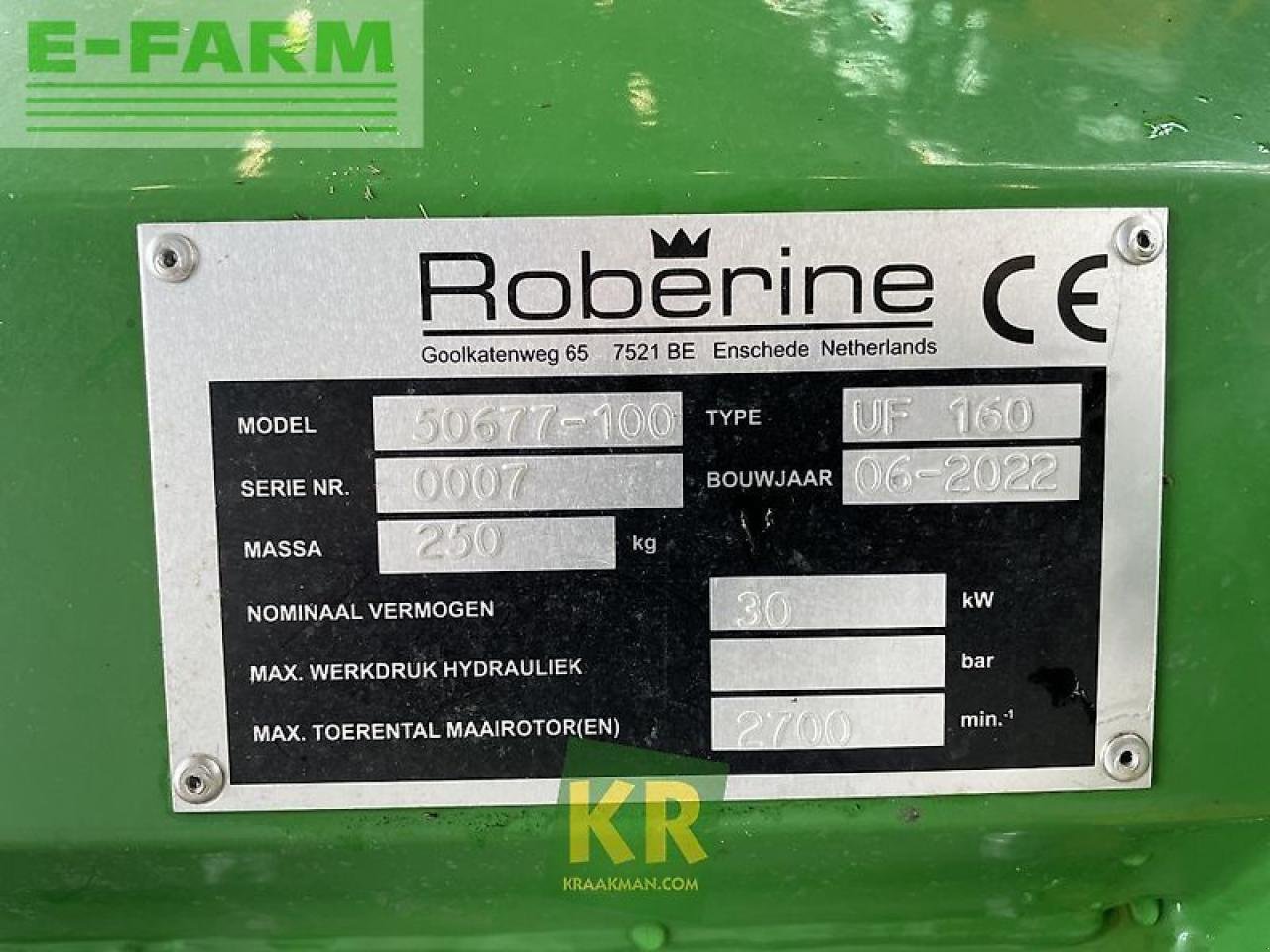 Mähwerk van het type Roberine uf160 #61414, Gebrauchtmaschine in STEENBERGEN (Foto 6)