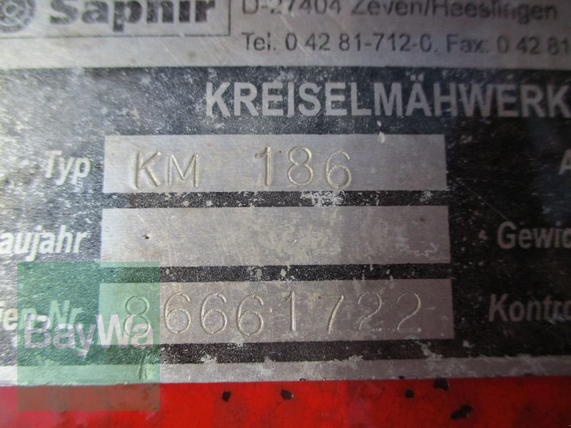 Mähwerk des Typs Saphir KM 186 #346, Gebrauchtmaschine in Schönau b.Tuntenhausen (Bild 7)
