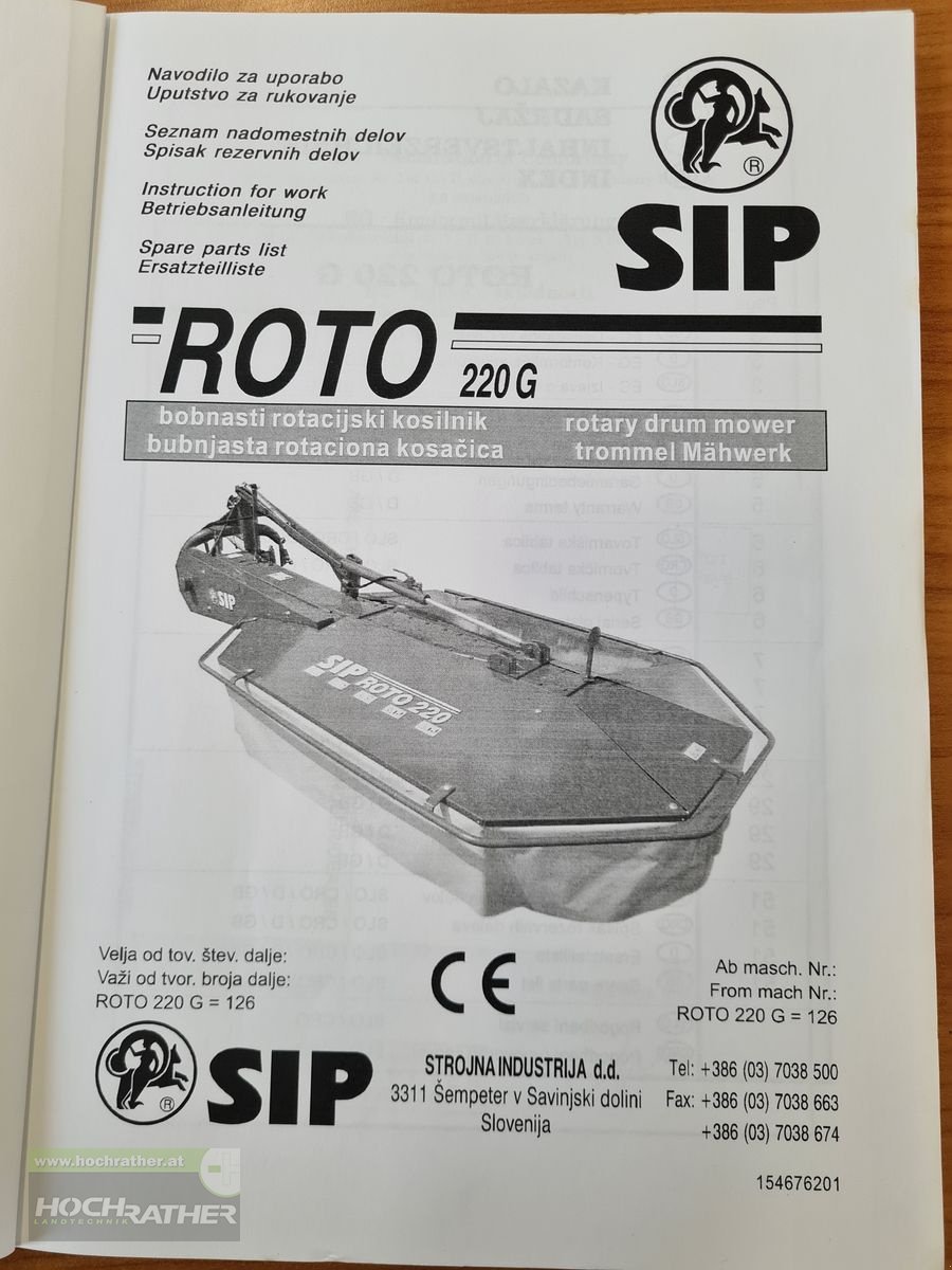 Mähwerk des Typs SIP ROTO 220 G, Gebrauchtmaschine in Kronstorf (Bild 8)