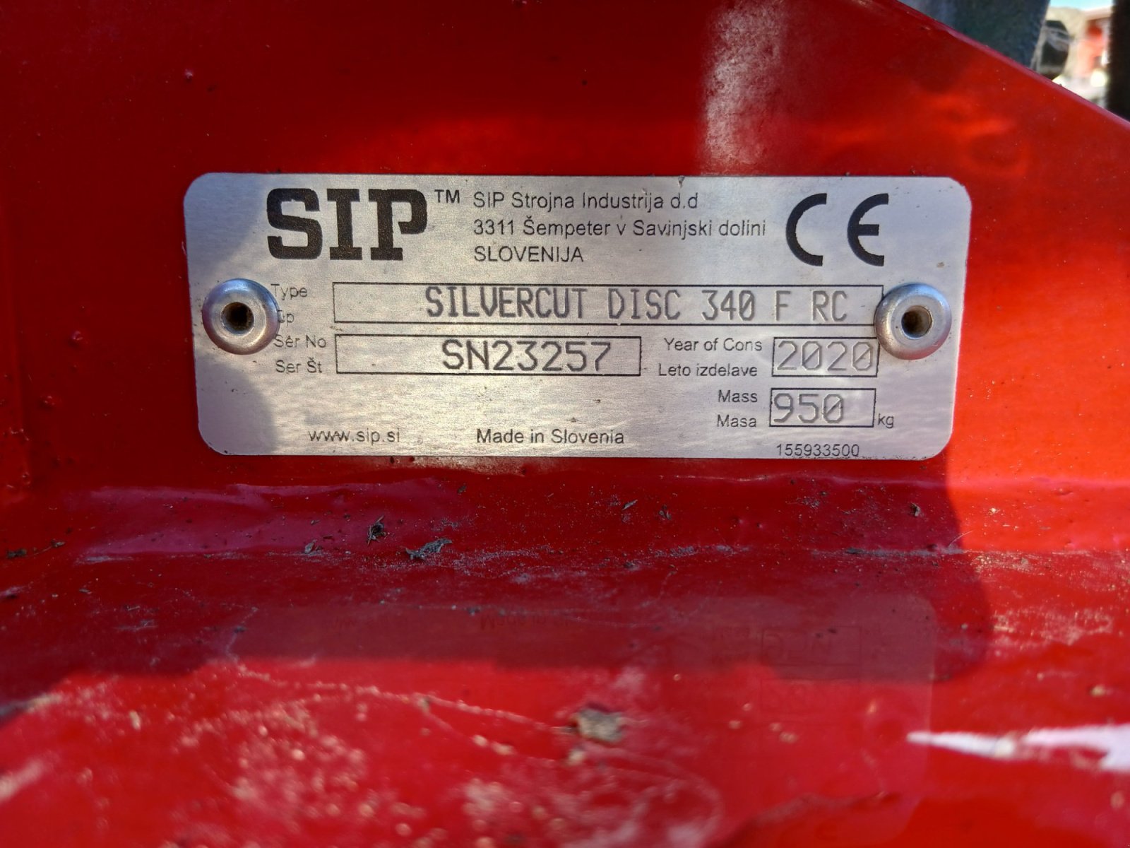 Mähwerk typu SIP Silvercut Disc 340F RRC, Gebrauchtmaschine v Soběslav (Obrázek 5)