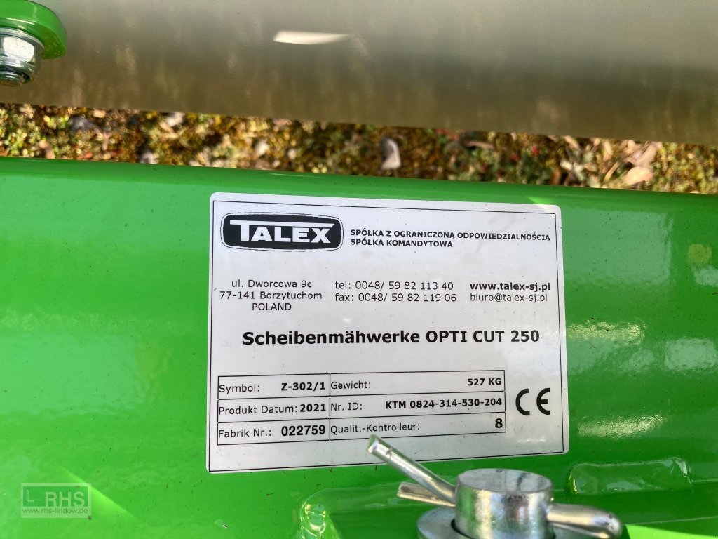 Mähwerk des Typs Talex Opti Cut 250, Neumaschine in Lindow (Bild 8)