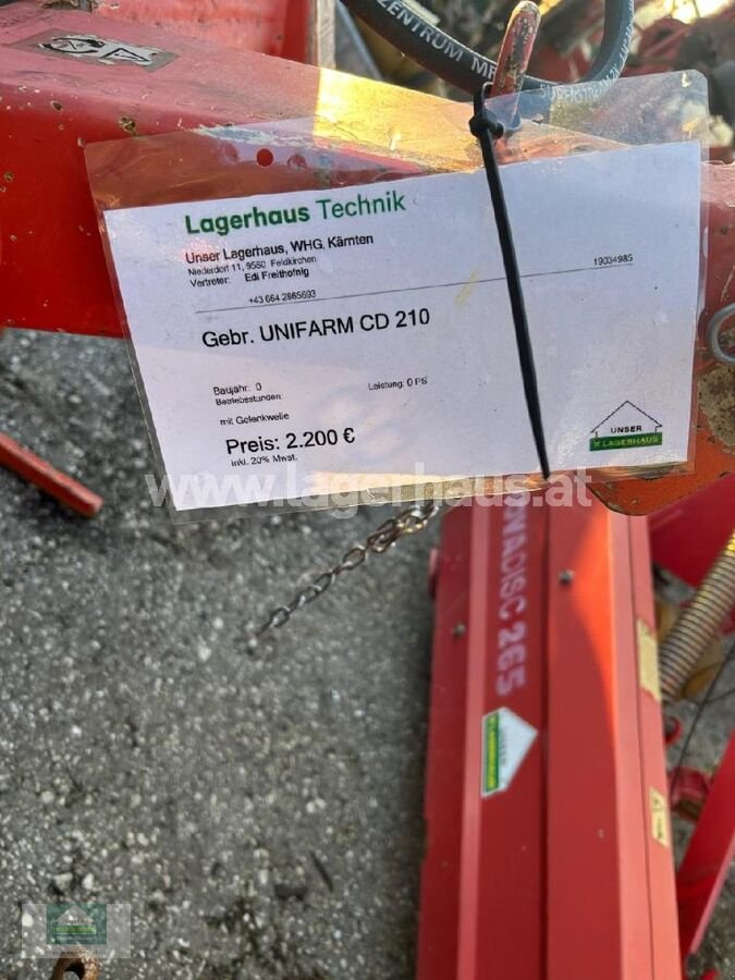 Mähwerk Türe ait Unifarm CD 210, Gebrauchtmaschine içinde Klagenfurt (resim 2)